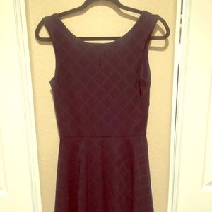 Navy a-line print dress